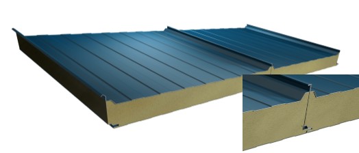 Metal insulated roof panel connection